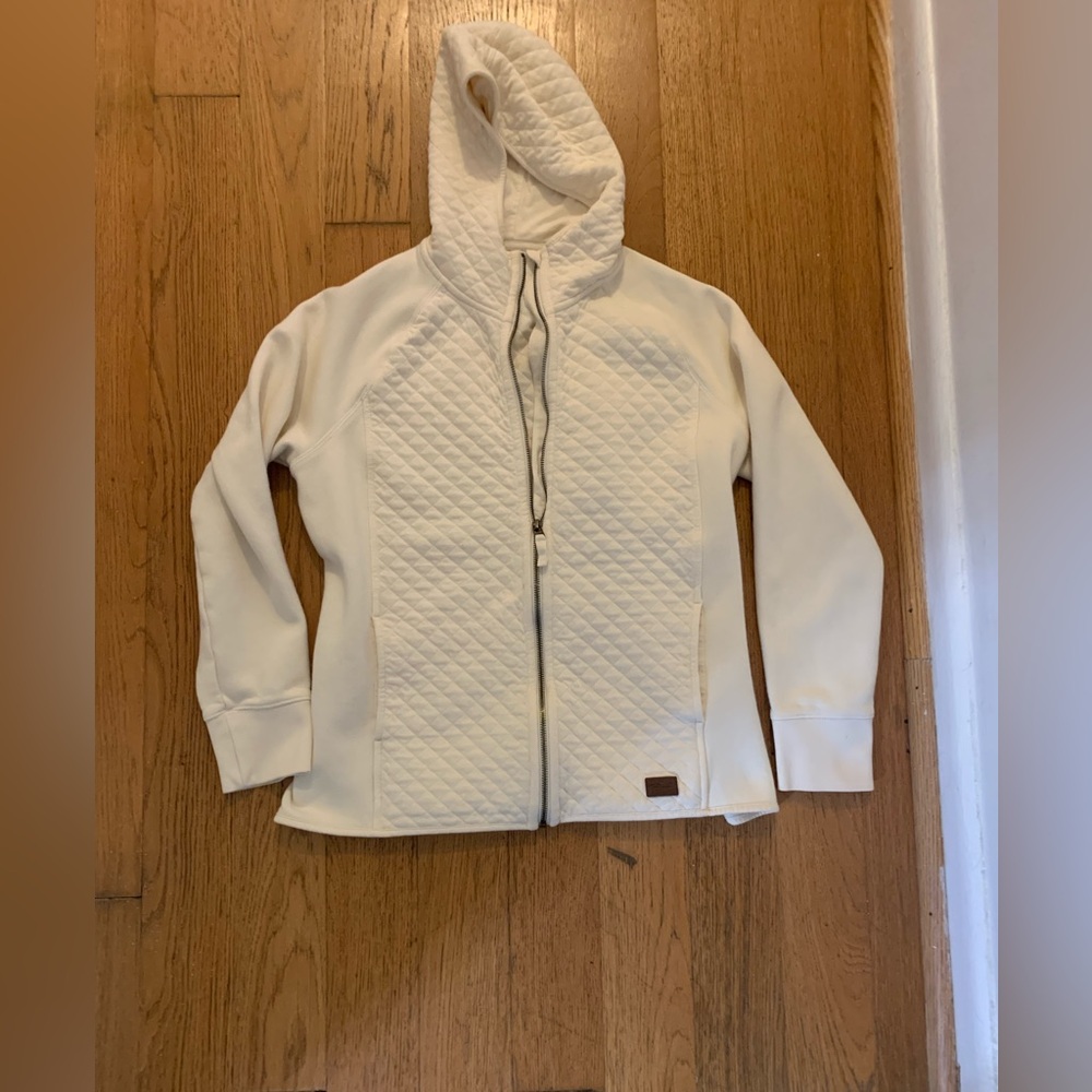 LL bean womens Small quilted hooded full zip sweatshirt